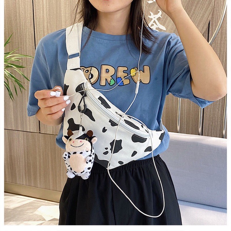 Túi đeo chéo nam nữ hoạ tiết túi bò sữa | BigBuy360 - bigbuy360.vn