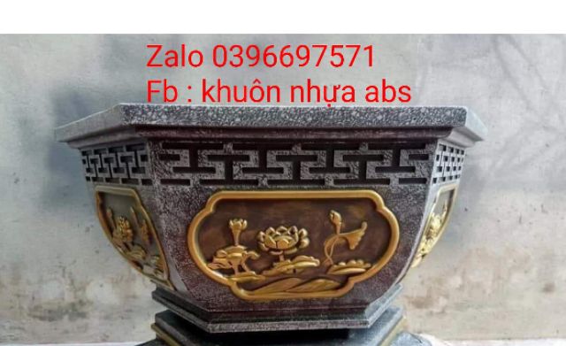Khuôn đúc chậu lục giác 65 hoa sen