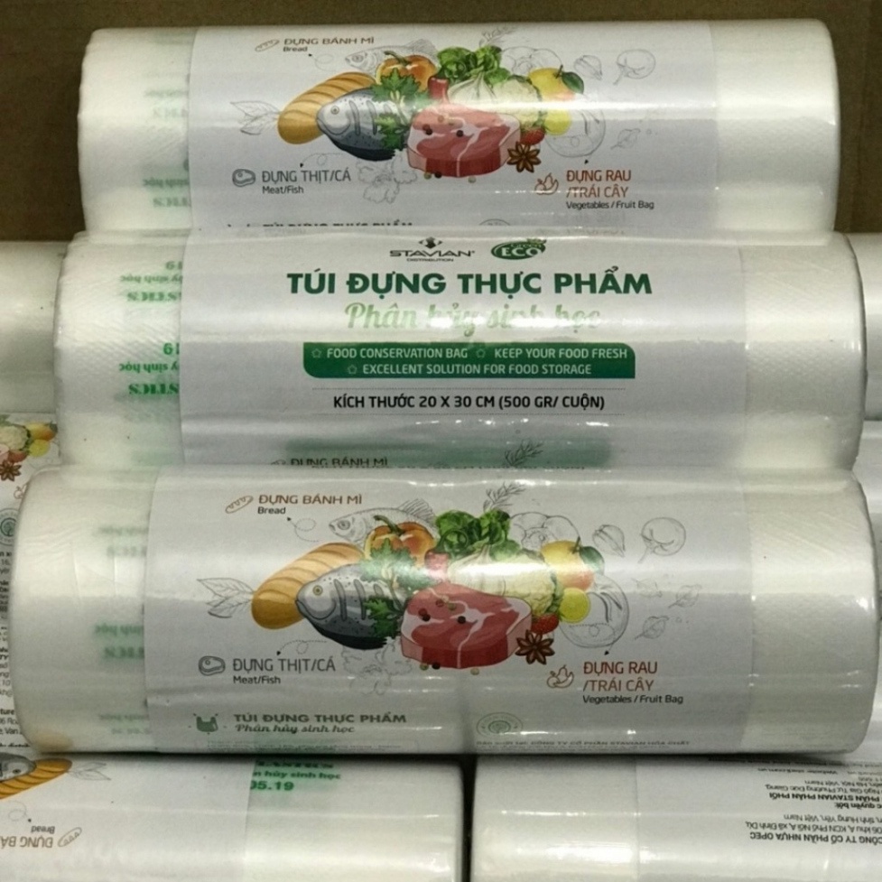 Túi đựng thực phẩm tự huỷ sinh học ECO, bảo quản đồ ăn tươi ngon, đủ size, đảm bảo an toàn vệ sinh thực phẩm