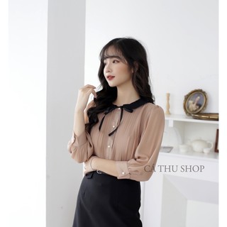 Sơ mi dập ly cổ sen