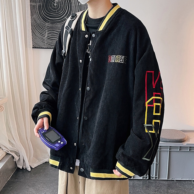 Áo khoác bóng chày dáng rộng thời trang cá tính cho nam