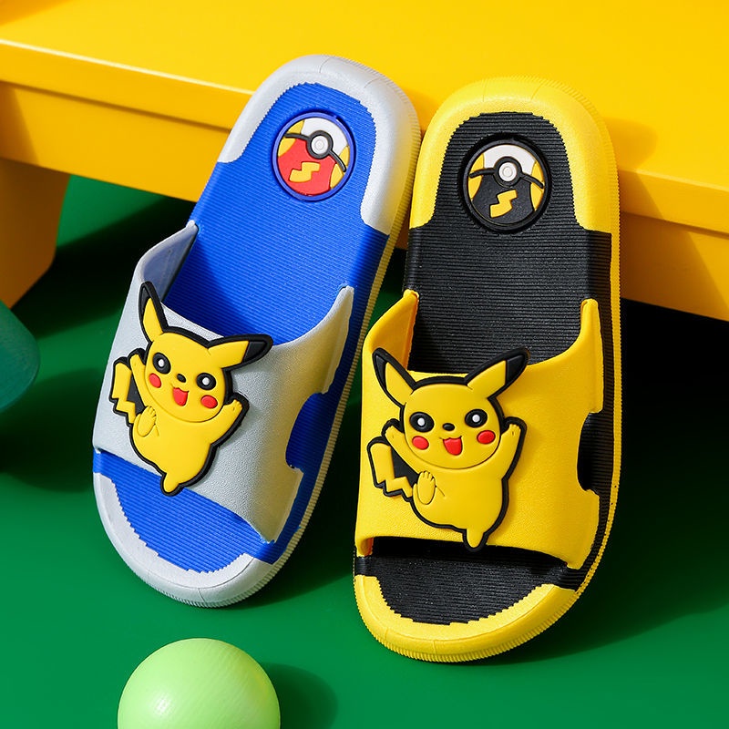 Dép Đi Trong Nhà Tắm Chống Trượt In Hình Pikachu Dễ Thương Cho Bé