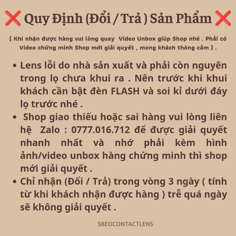 [ 𝐓𝐚̣̆𝐧𝐠 𝐊𝐡𝐚𝐲 𝐆𝐮̛𝐨̛𝐧𝐠 𝐌𝐢𝐧𝐢 ] Lens mắt Brown 0 độ - Kính áp tròng Nâu Tây giãn to