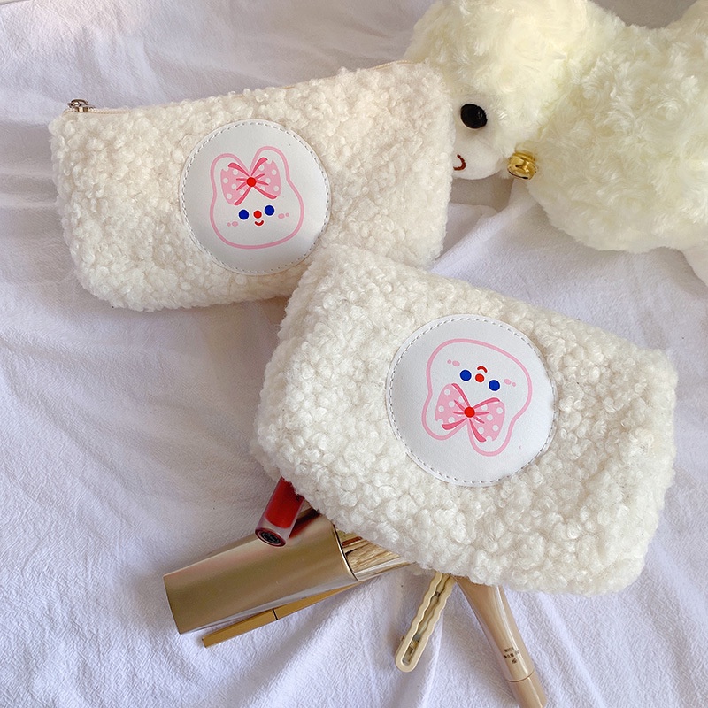 Hộp bút vải họa tiết caro hình gấu to nhiều ngăn - Túi bút lông đựng mỹ phẩm, Bóp viết DUHU HBV25 HBV24