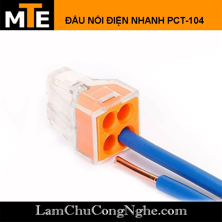 Đầu nối dây điện nhanh - Combo 5 cút nối PCT-102 , PCT-104