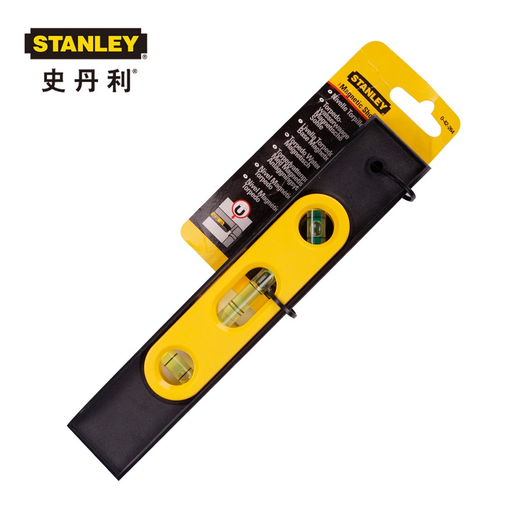 Thước thủy từ tính 225mm Stanley 42-264 - Nhựa ABS chống sốc, độ chính xác cao