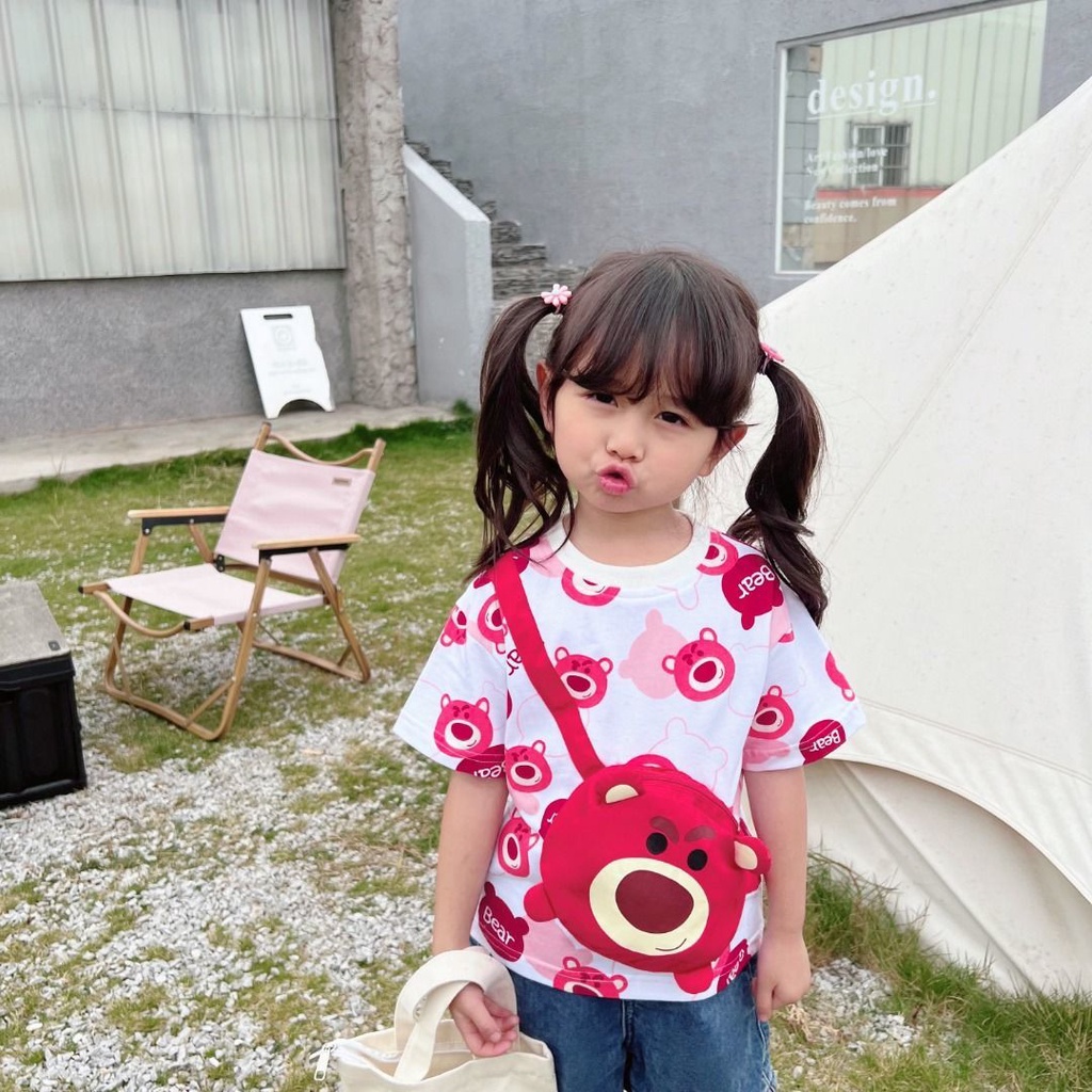 Áo Thun Tay Ngắn Cổ Tròn Dáng Rộng In Hoạt Hình Kiểu Hàn Quốc Thời Trang Mùa Hè Cho Bé Trai