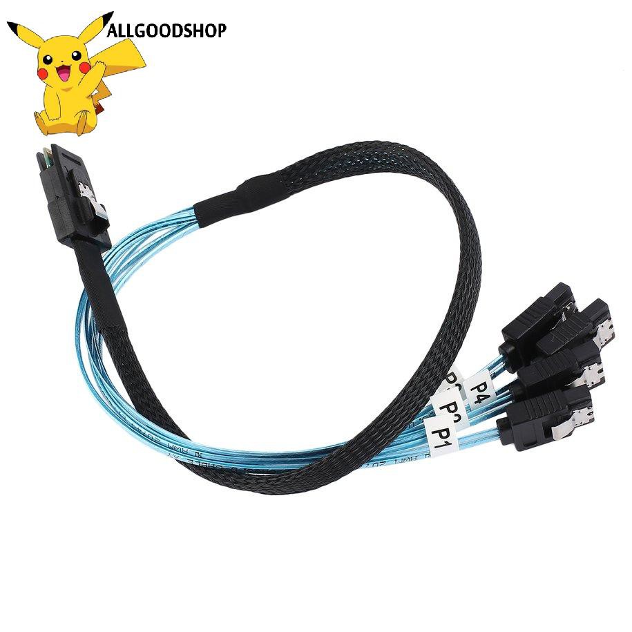 Cáp Chia Alltt Mini Sas 4i Sff-8087 36p 36-pin Male Sang 4 Sata 7-pin 0.5m