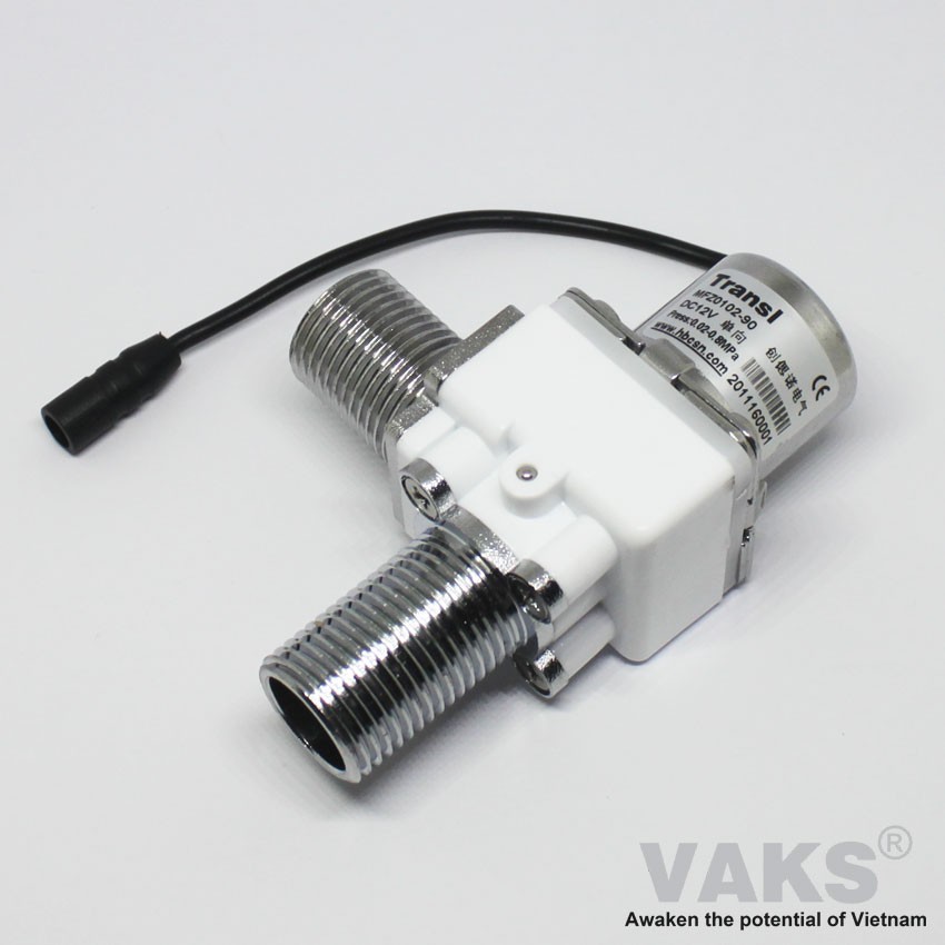 Van điện từ inox Transl - 12V DC - ren ống 21mm - Thường đóng.