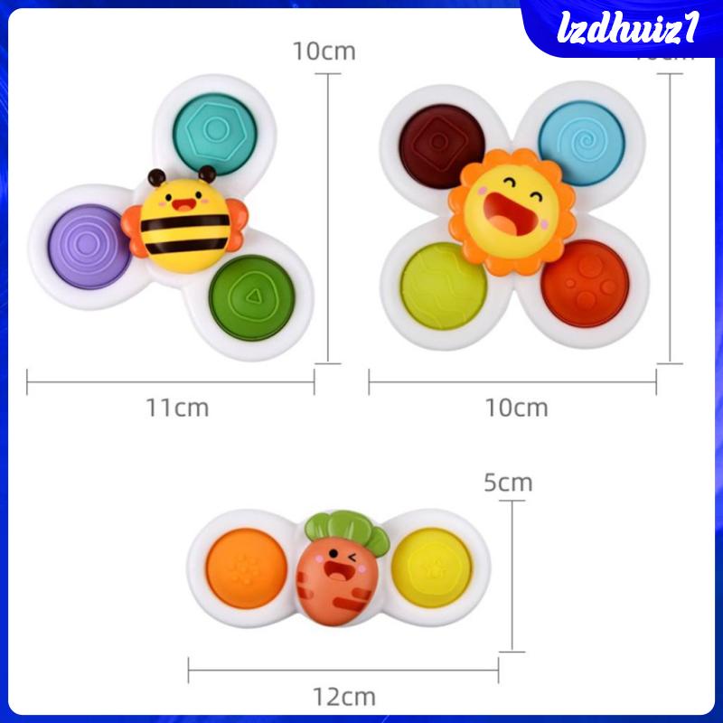 Set 3 Đồ Chơi Xoay Có Cốc Hút Vui Nhộn Giáo Dục Cho Bé