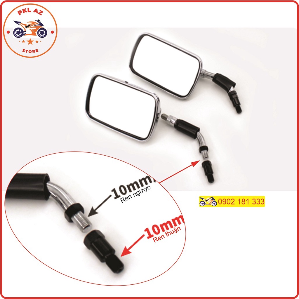 Kính Hậu Gương Chiếu Hậu Suzuki GZ150A Vuông Và Các Dòng Honda, Yamaha, Suzuki Hàng Chính Hãng HJ & MT