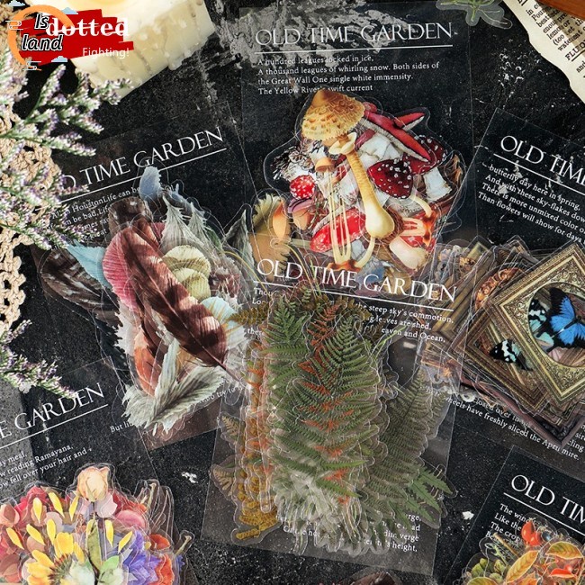IS 40pcs/set butterfly flower feather mushroom PET sticker pack DIY bullet journal scrapbooking decorative waterproof