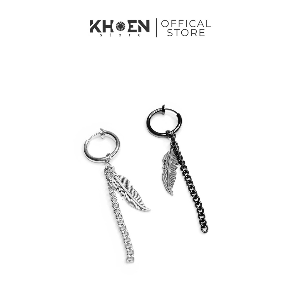 (1 Chiếc) Khuyên tai Tròn lông vũ - Dạng kẹp (không lỗ xỏ) - Khoen Store