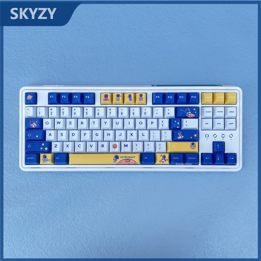 130 Phím Phi hành gia Astronaut Keycap Cherry Hồ sơ Người vũ trụ Anime PBT Thuốc nhuộm Phụ Bàn phím cơ học Keycaps
