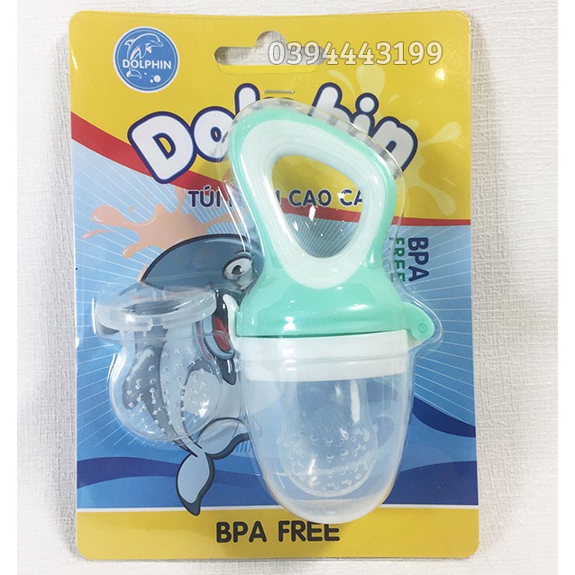 Túi Nhai Ăn Dặm Silicone Dolphin - Đầy đủ giấy tờ an toàn cho bé | DP-056A