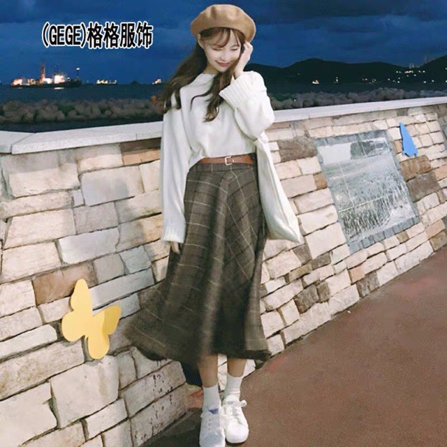 Chân Váy Caro Xoè Kiểu Hàn Quốc