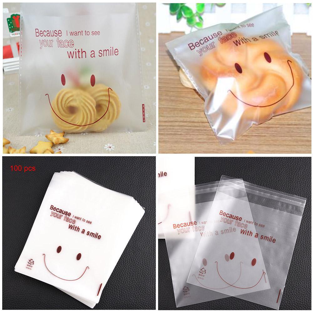 Set 100 Túi Nhựa Đựng Bánh Kẹo Có Keo Dán Tiện Lợi