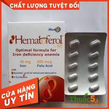 [GIÁ GỐC] Hematoferol – sắt, acid folic cho mẹ và bé, hộp 30 viên