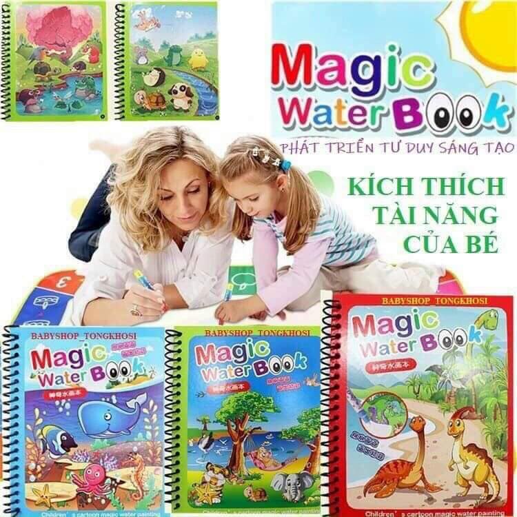 TẬP TRANH TÔ MÀU MA THUẬT CHO BÉ, CHỈ CẦN NƯỚC LỌC VÀ BÚT LÔNG