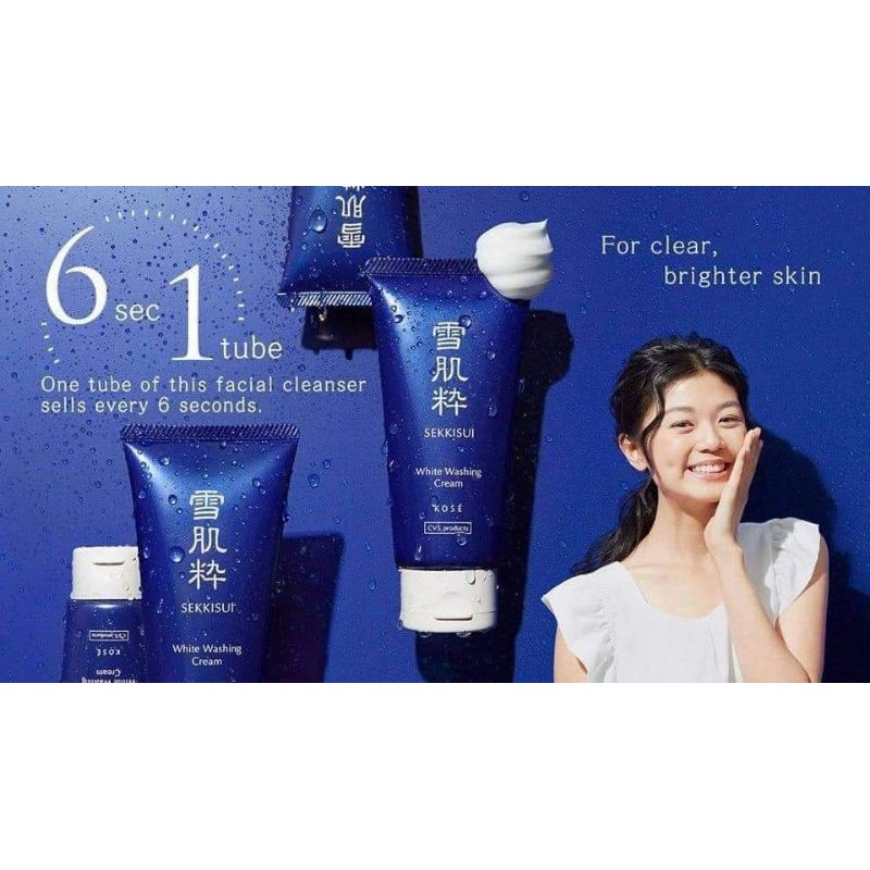 [Hàng nội địa Nhật] Sữa rửa mặt kose sekkisei white washing cream 130g