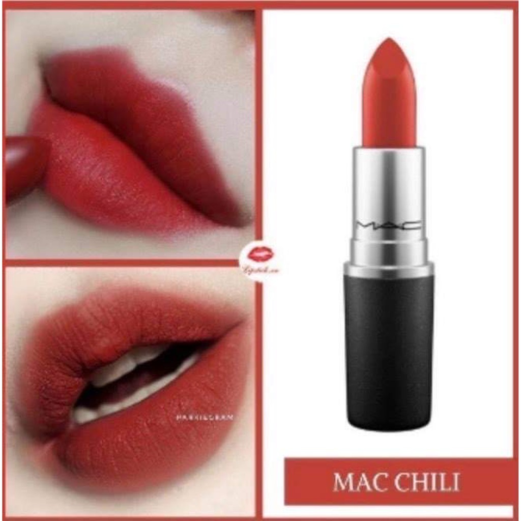 [Hàng Mỹ] Son 🌟 MAC 🌟 Chili/ruby woo mini  Chuẩn Auth đây là một trong những thương hiệu son đình đám nhất hiện nay