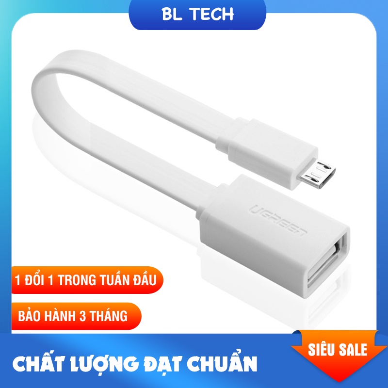 Cáp chuyển đổi Ugreen OTG Micro USB sang ổ USB truyền được dữ liệu cho máy tính bàn phím camera thẻ nhớ từ điện thoại