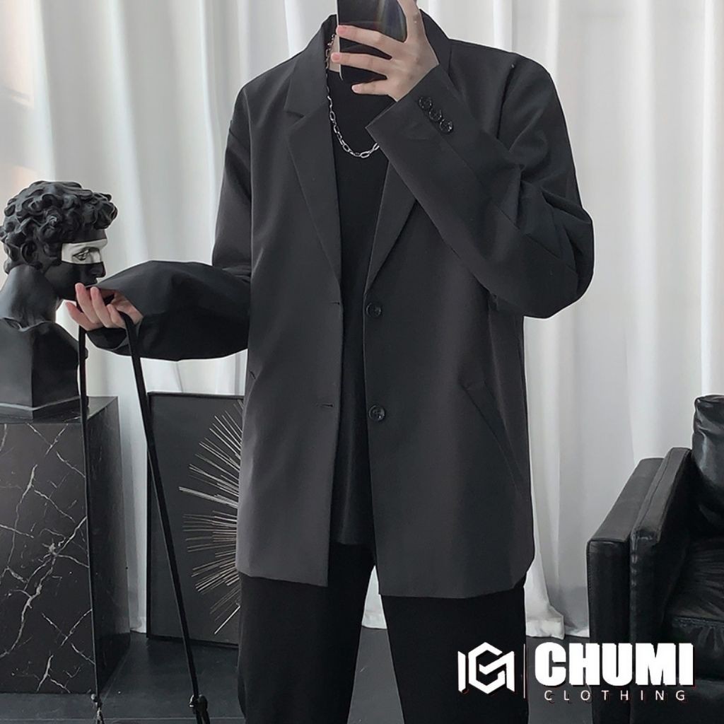 [Mã BMLTA10 giảm đến 10K đơn 149K] Áo blazer nam chumi 2 lớp dày dặn form rộng dáng unisex ad006 | BigBuy360 - bigbuy360.vn