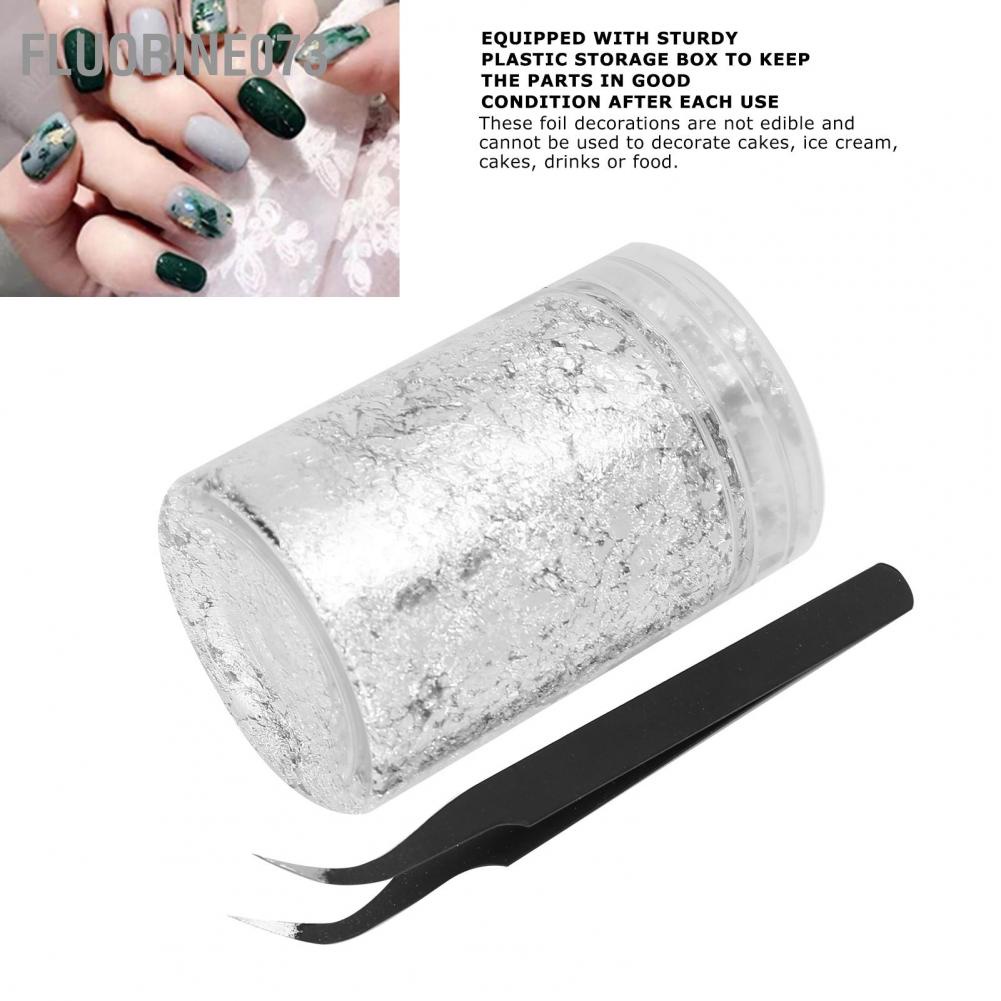 [Hàng mới về] Lá nhôm màu bạc lấp lánh đính móng tay nghệ thuật 10g