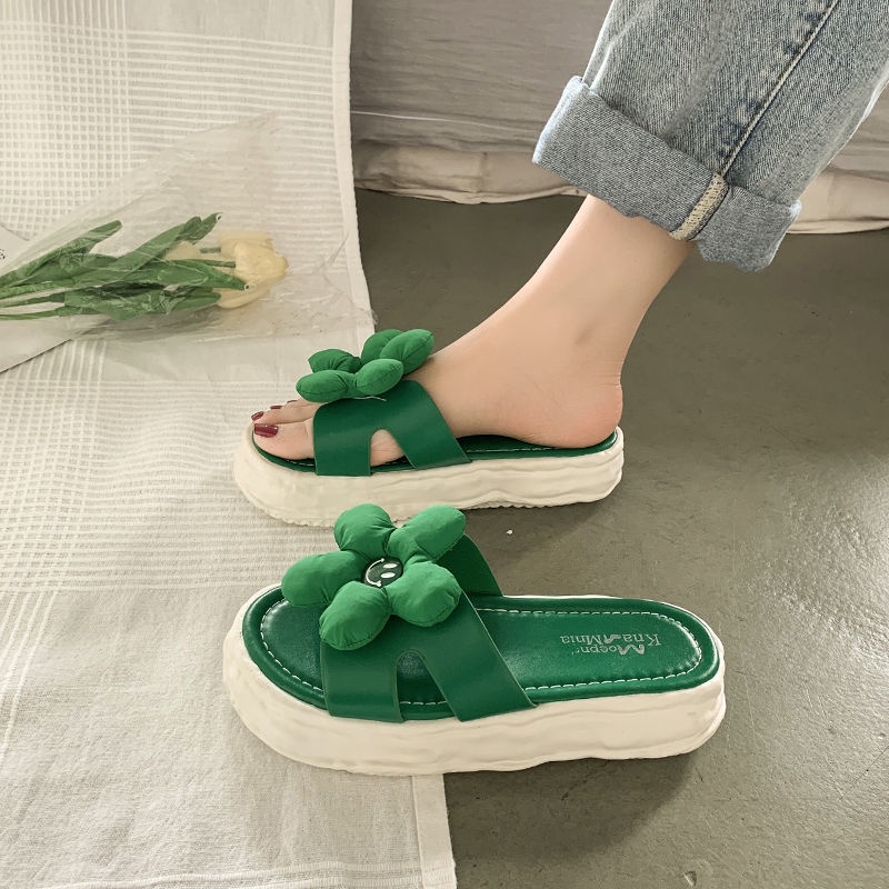 Dép Sandal Đế Dày Đính Hoa Thời Trang Mùa Hè Dễ Phối Đồ