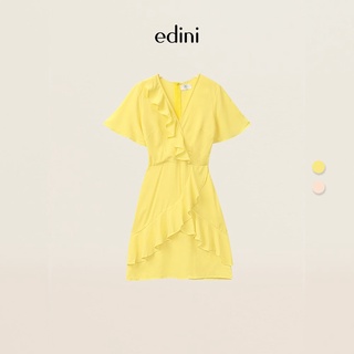 Đầm Kiểu Nữ Cổ V Phối Bèo 2 Màu - EDINI- D1080 - D1079