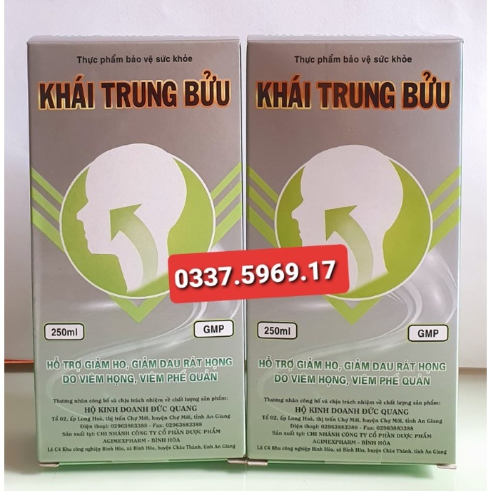 Khái Trung Bửu - Siro hổ trợ Tan đàm - Giảm ho - Đau rát họng do Viêm họng Viêm phế quản