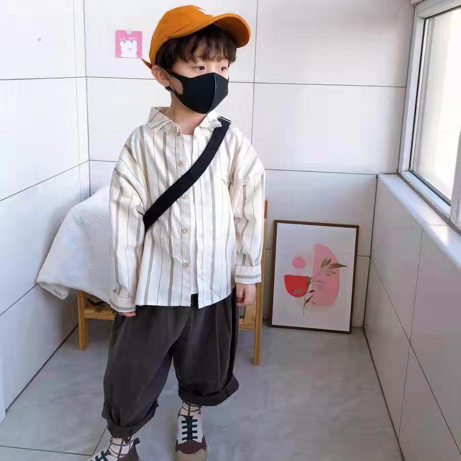 [Babycat] Hàng Có Sẵn Áo Sơ Mi Cotton Nguyên Chất Kẻ Sọc Dọc Phong Cách Mori Nhật Bản Hàn Quốc Thời Trang Xuân Hè Mới Cho Bé Trai Và Bé Gái