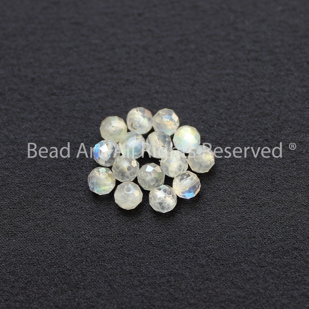 Đá Labradorite Ánh Cầu Vồng 4.5MM Giác Cắt, Phối Vòng Tay Phong Thuỷ, Chuỗi Hạt, Mọi Cung Mệnh S50 - Bead Art