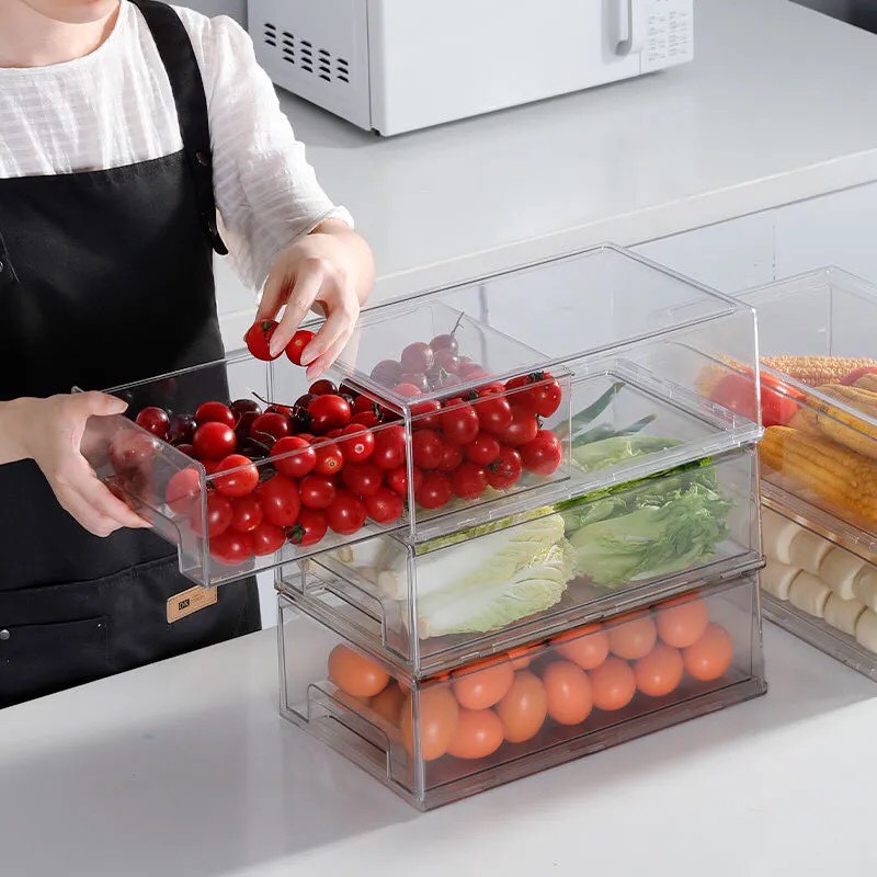 HỘP ĐỰNG RAU TƯƠI ĐỂ TỦ LẠNH CAO CẤP, HỘP BẢO QUẢN RAU CỦ QUẢ TƯƠI GẤP 5 LẦN