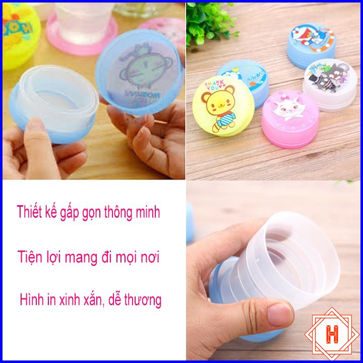 Cốc gấp gọn họa tiết hoạt hình dễ thương { H }