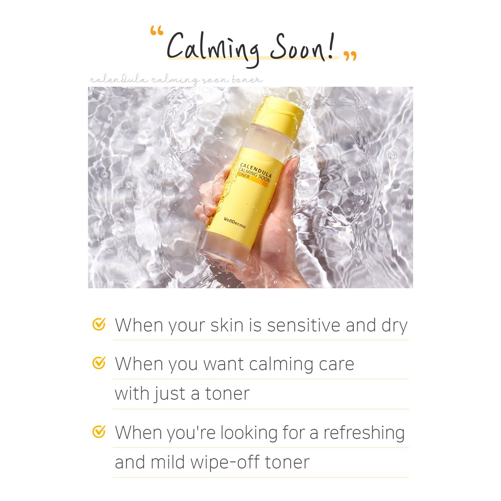 Nước cân bằng hoa cúc Wellderma Calendula Calming Soon Toner 150ml