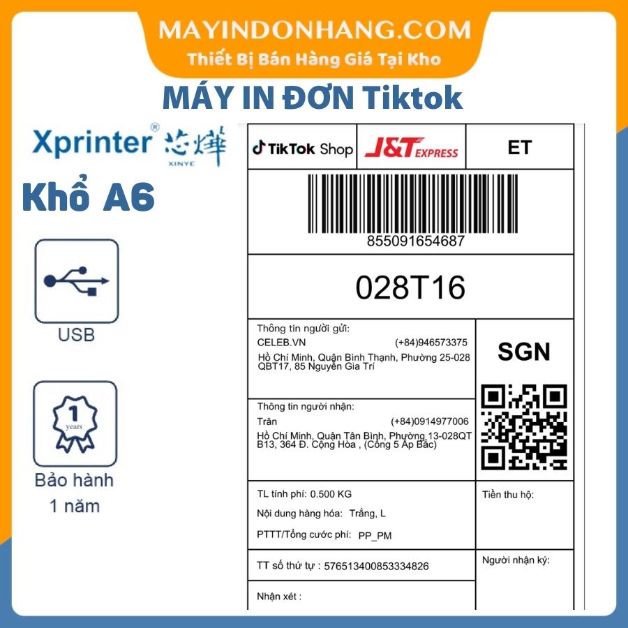 Máy in vận đơn Tiktok và J&T Khổ In A6 - Máy in đơn hàng Tiktok Chất Lượng Siêu Tốt Hiện Nay