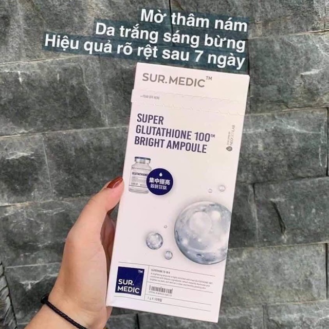 Serum Ống Tiêm SUR.MEDIC SUPER GLUTATHIONE 100 BRIGHT AMPOULE