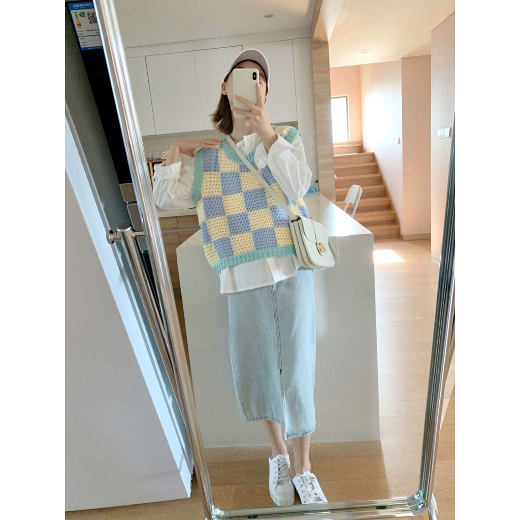 Áo Len Không Tay Dáng Rộng Thiết Kế Mới Thời Trang Dành Cho Nữ