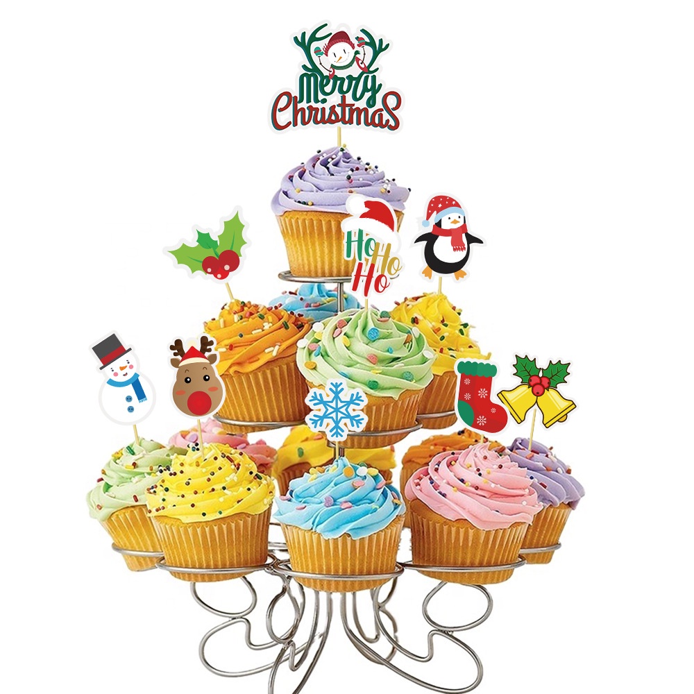 Phụ kiện trang trí Giáng sinh, bánh kem sinh nhật, bánh cup cake, decor cây thông noel