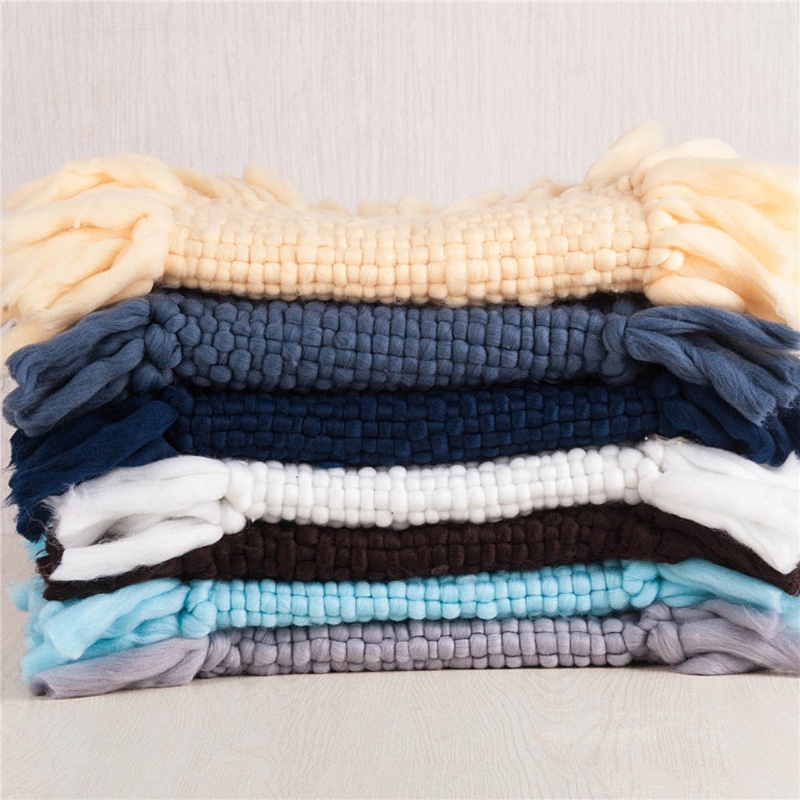Chăn Đan Len Xinh Xắn 50x50cm Dùng Làm Phụ Kiện Chụp Ảnh Cho Bé Sơ Sinh