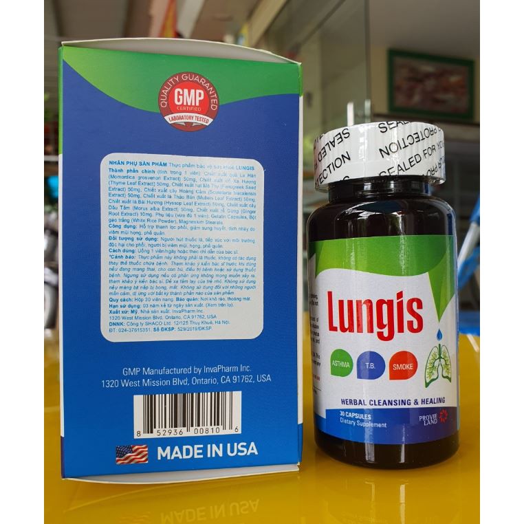 Viên uống hỗ trợ thải độc Phổi LUNGIS ( Nhập khẩu chính hãng MỸ)