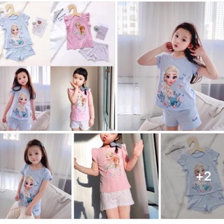 Bộ cộc elsa 2 màu bé gái