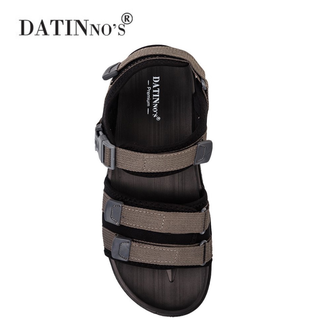 Sandal Cao Cấp Cho Nam DATINNOS Dáng Quai Ngang Trẻ Trung Đen Xám