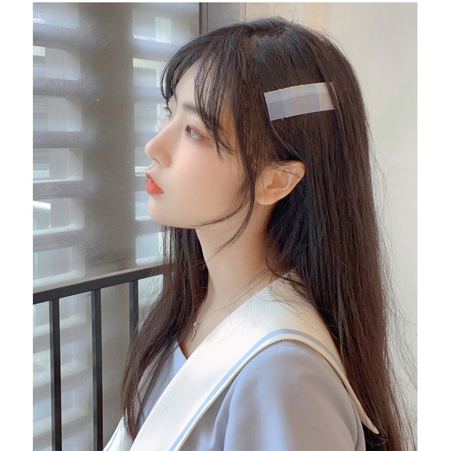 Kẹp Tóc Họa Tiết Ca Rô Phong Cách Hàn Quốc Thanh Lịch Dành Cho Nữ