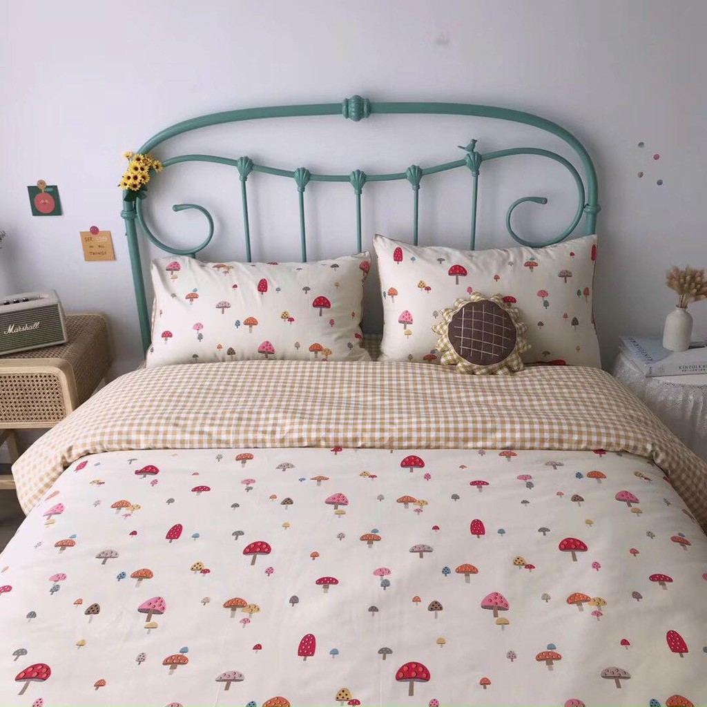 [COTTON 100%] Bán lỗ xin 5 sao - SET CHĂN GA GỐI COTTON LIVING 4 MÙA CAO CẤP - KHÔNG PHA POLY