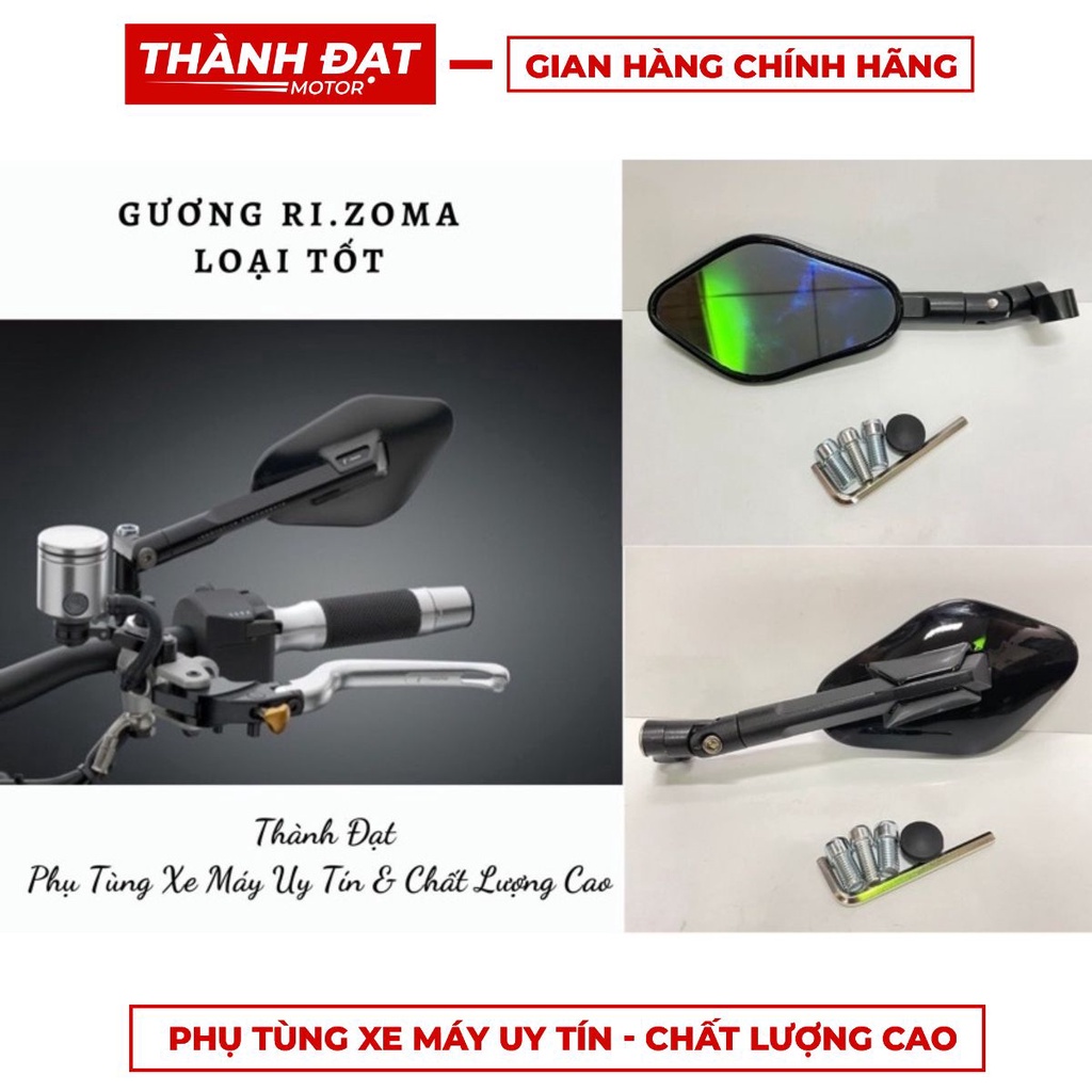 Gương, Kính chiếu hậu Ri.zoma   FREESHIP  cao cấp thời trang lắp mọi loại xe