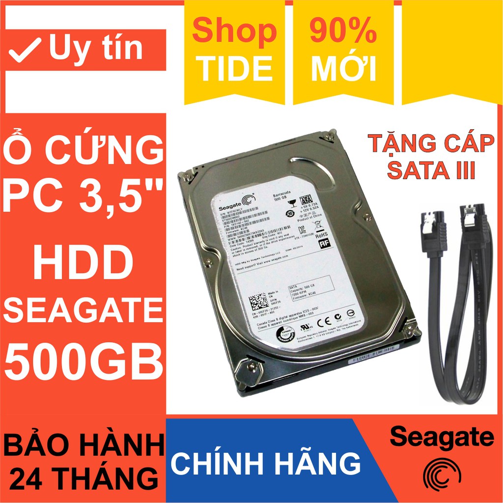 Ổ cứng HDD 3.5&quot; Seagate 500GB  – Chính Hãng – Mới 99% Tháo máy đồng bộ – Bảo hành 24 tháng