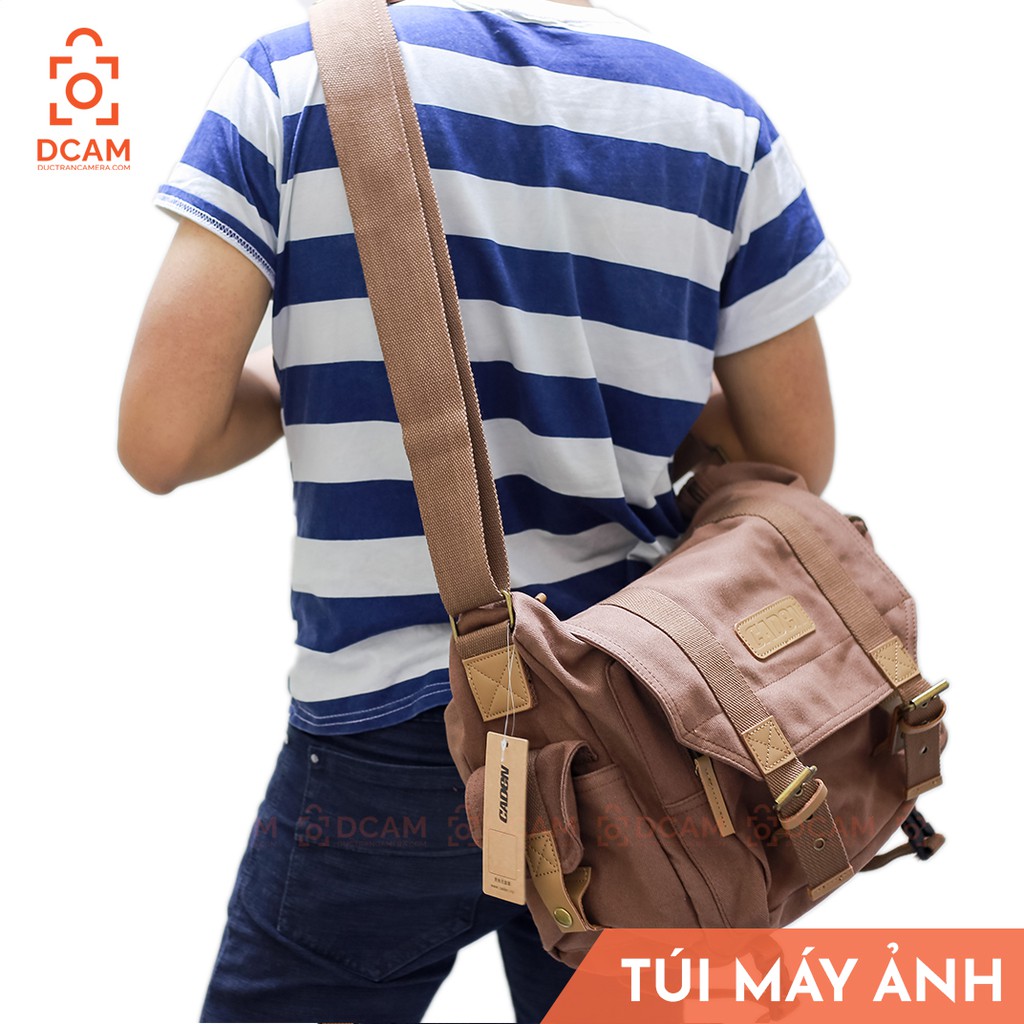 Túi máy ảnh Caden Vintage CHỐNG NƯỚC 100% - đựng được body + 3 lens to + tripod + laptop + phụ kiện...