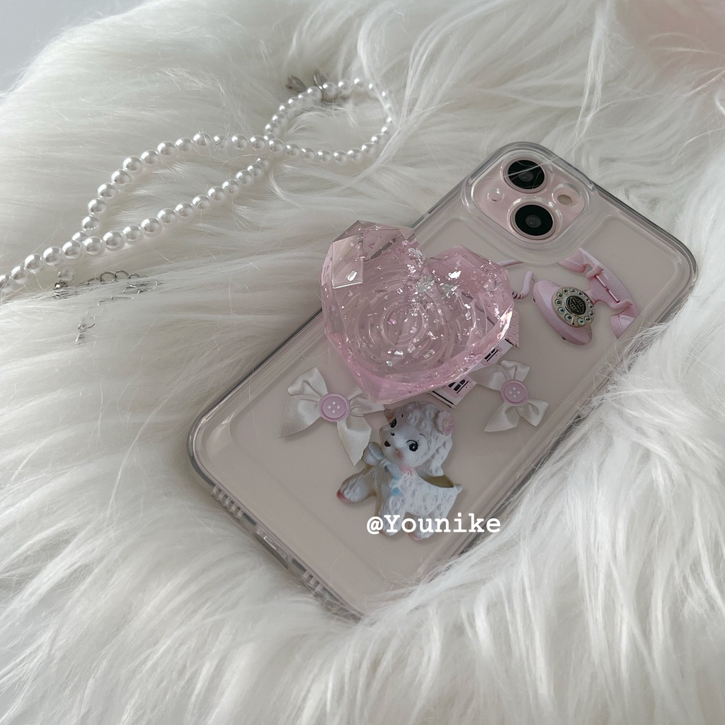 Ốp Điện Thoại Hình Búp Bê Màu Hồng Phong Cách Hàn Quốc Cho Iphone 14 / 13pro / 12promax / 11 / r